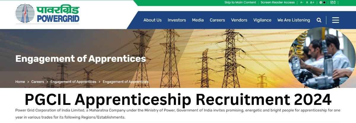 PGCIL (Power Grid Corporation of India Limited) Apprentices Recruitment 2024